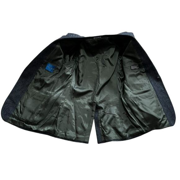 Towncraft 42R Blue Herringbone Tweed Shetland Wool Blazer Sport Jacket Coat - Picture 5 of 8